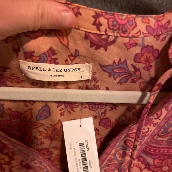 Spell Pink and Orange Bohemian Blouse - Picture 3 of 3